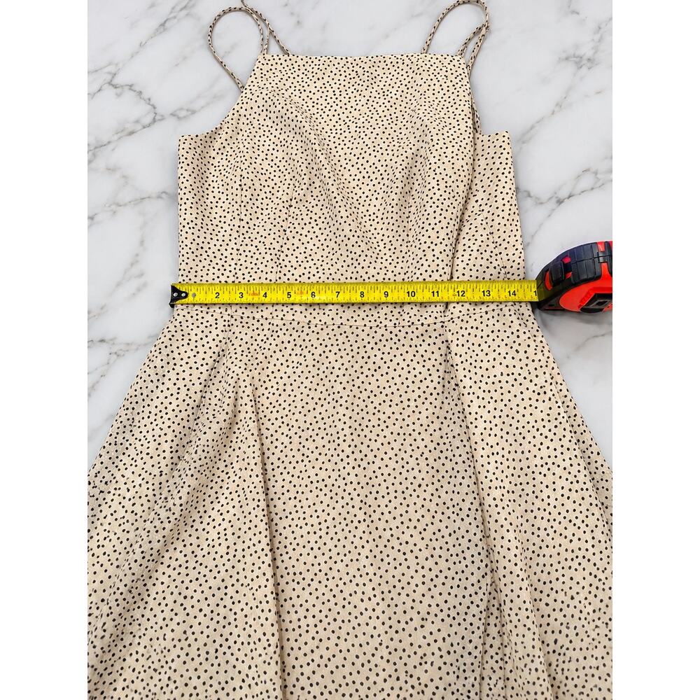 Romantic Quiet Luxury Feminine 100% Silk Polka Dot Strappy Midi Dress Theory 6 - Picture 8 of 14